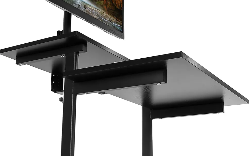 Mount-It! Mobile Computer Workstation With Monitor Mount, 54"H x 27-1/2"W x 26"D, Black
