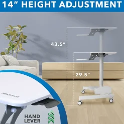 Mount-It! Mobile Sit-Stand Computer Workstation, 43-5/16
