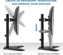 Mount-It! Monitor Desk Mount Stand, Black, MI-1757