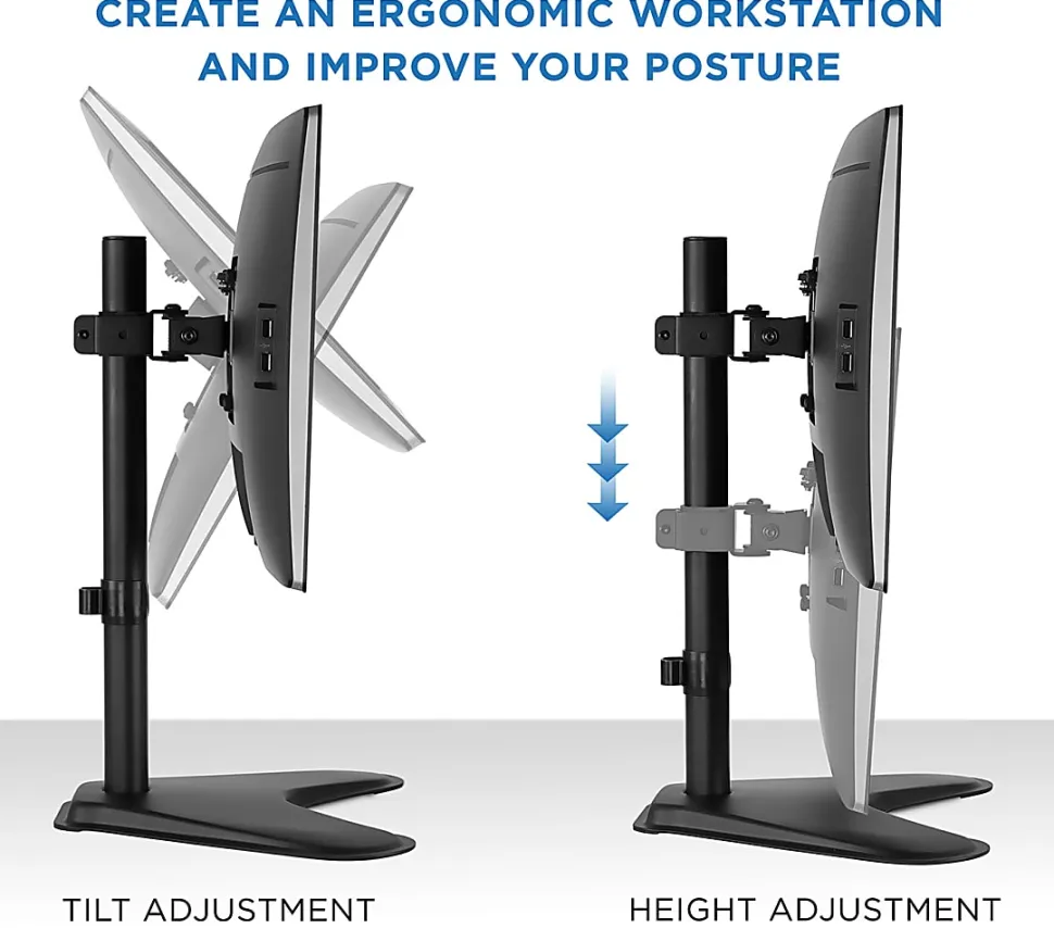 Mount-It! Monitor Desk Mount Stand, Black, MI-1757