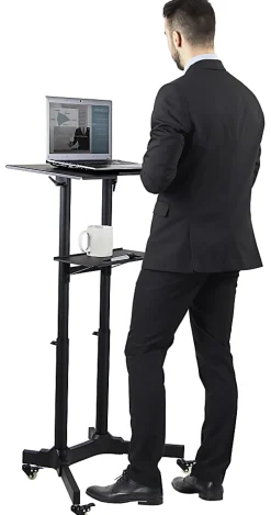 Mount-It! Portable Presentation Lectern, 48.75”H x 25.5”W x 17”D, Black
