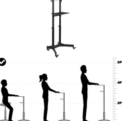 Mount-It! Portable Presentation Lectern, 48.75”H x 25.5”W x 17”D, Black