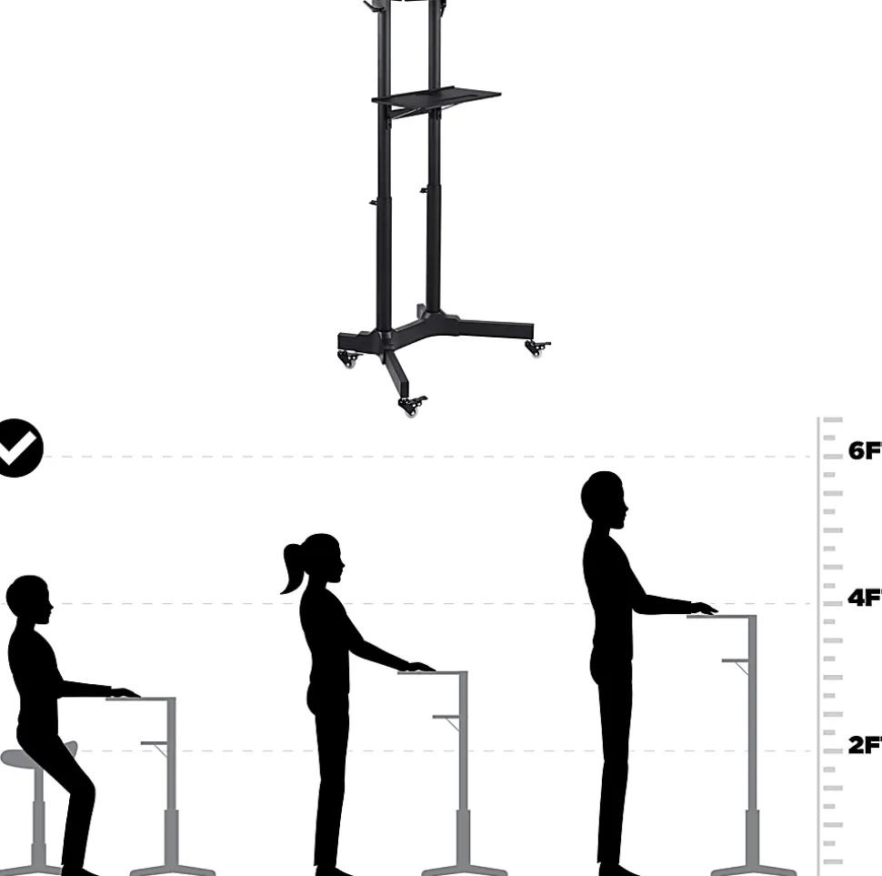 Mount-It! Portable Presentation Lectern, 48.75”H x 25.5”W x 17”D, Black