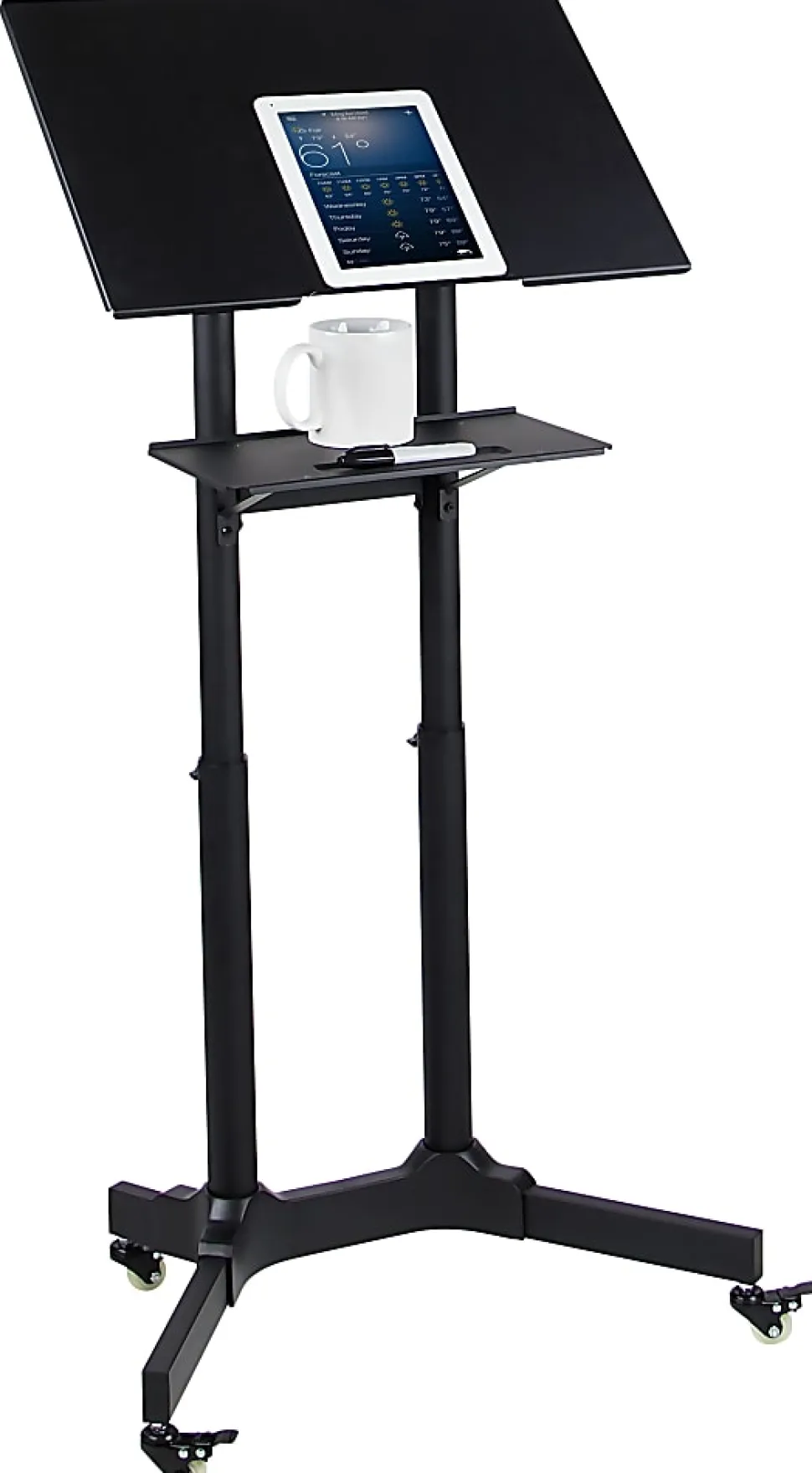 Mount-It! Portable Presentation Lectern, 48.75”H x 25.5”W x 17”D, Black