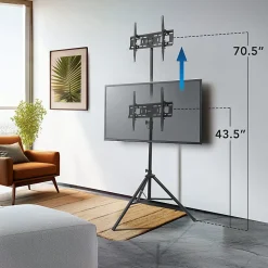 Mount-It! Portable TV Tripod Stand For 37” - 70” Displays, Black