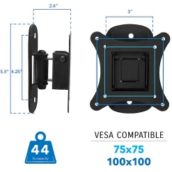 Mount-It! Single Stud Tilt And Swivel TV Wall Mount For Screens Up To 32