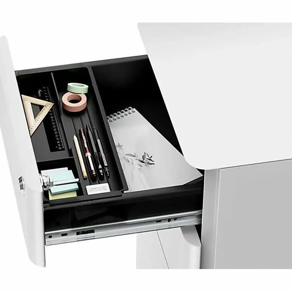 Mount-It! Slim 20"D Vertical 3-Drawer Rolling File Cabinet, White