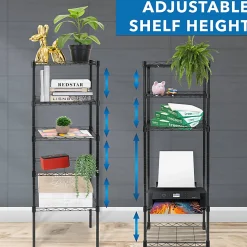 Mount-It! Stainless-Steel Adjustable Shelving Unit, 5-Tiers, 48-1/2