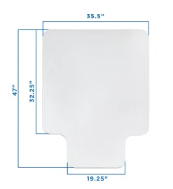 Mount-It! Studded Plastic Office Chair Floor Protector For Hardwood Floors, 35.5”W x 47”H, Clear