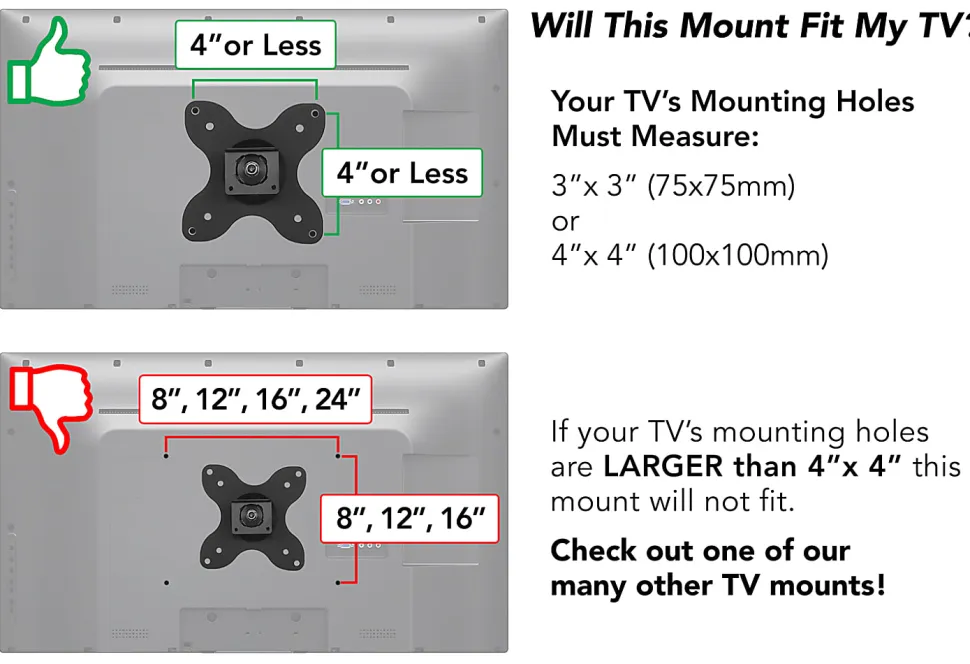 Mount-It! Swivel TV Wall Mount for 13"-30" Inch TVs, MI-2042