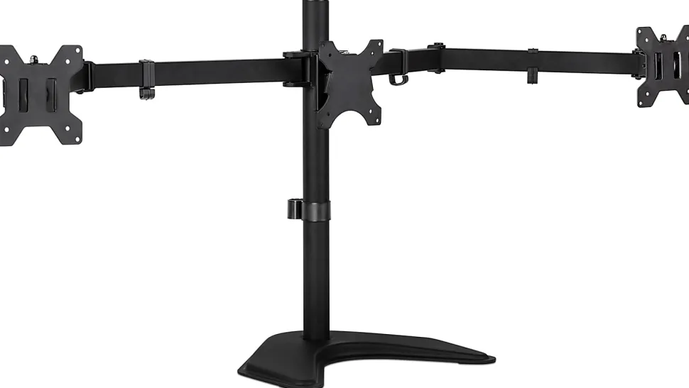 Mount-It! Triple Monitor Desk Stand, Black, MI-2789