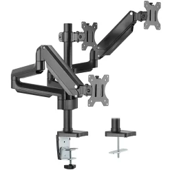 Mount-It! 27” Triple Monitor Mount With Gas Spring Arms, Black