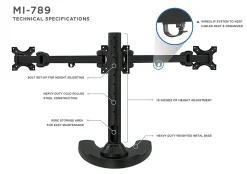 Mount-It! Triple Monitor Stand For 13