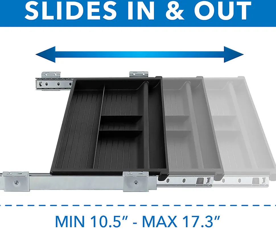 Mount-It! Under Desk Pencil Drawer, 2"H x 21-1/4"W x 5-5/8"D, Black