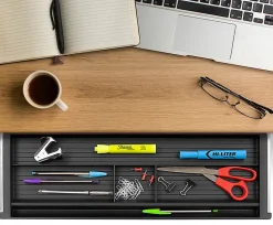 Mount-It! Under Desk Pencil Drawer, 2"H x 21-1/4"W x 5-5/8"D, Black
