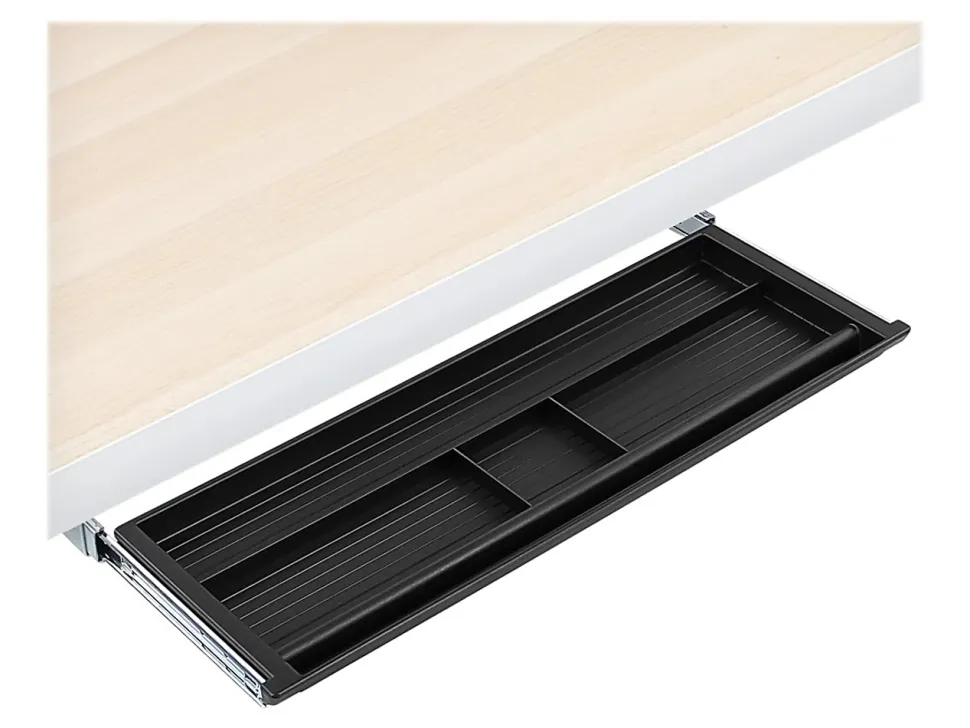 Mount-It! Under Desk Pencil Drawer, 2"H x 21-1/4"W x 5-5/8"D, Black