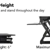 Mount-It! 49"W Height-Adjustable Standing Desk Converter, Black