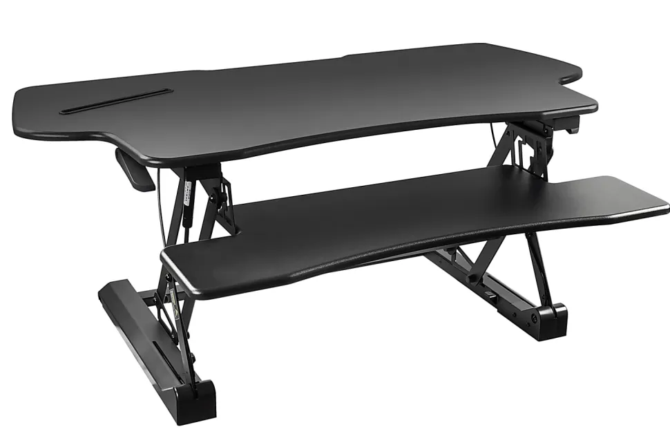 Mount-It! 49"W Height-Adjustable Standing Desk Converter, Black