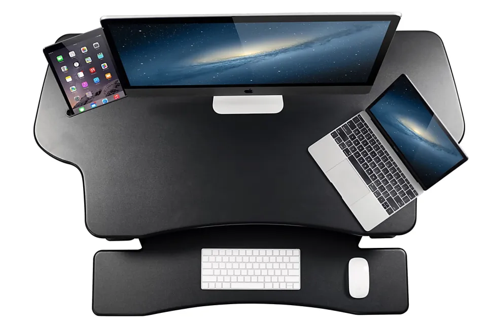 Mount-It! 49"W Height-Adjustable Standing Desk Converter, Black