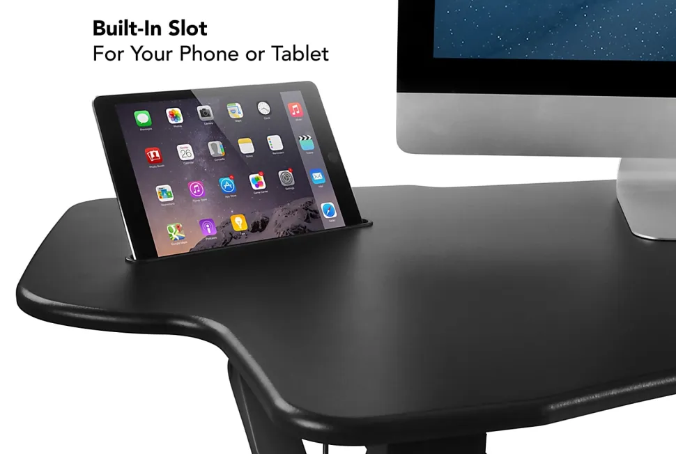 Mount-It! 49"W Height-Adjustable Standing Desk Converter, Black