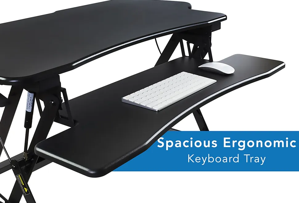 Mount-It! 49"W Height-Adjustable Standing Desk Converter, Black