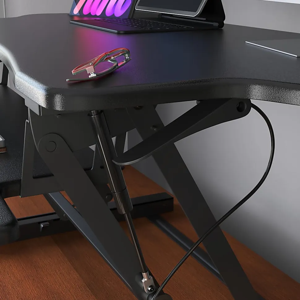 Mount-It! 49"W Height-Adjustable Standing Desk Converter, Black