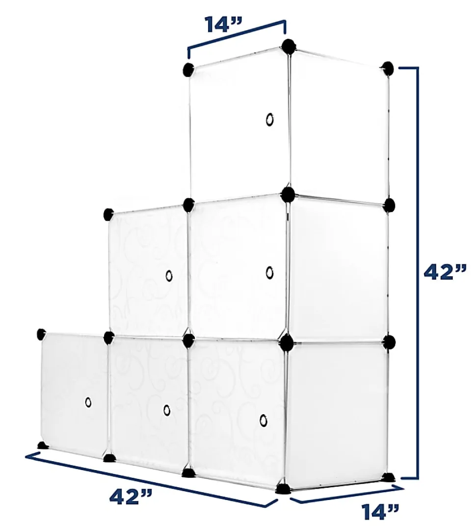 Mount-It! Work-It WI-40 Modular Cube Storage, Large Size, Black, Set Of 6 Cubes