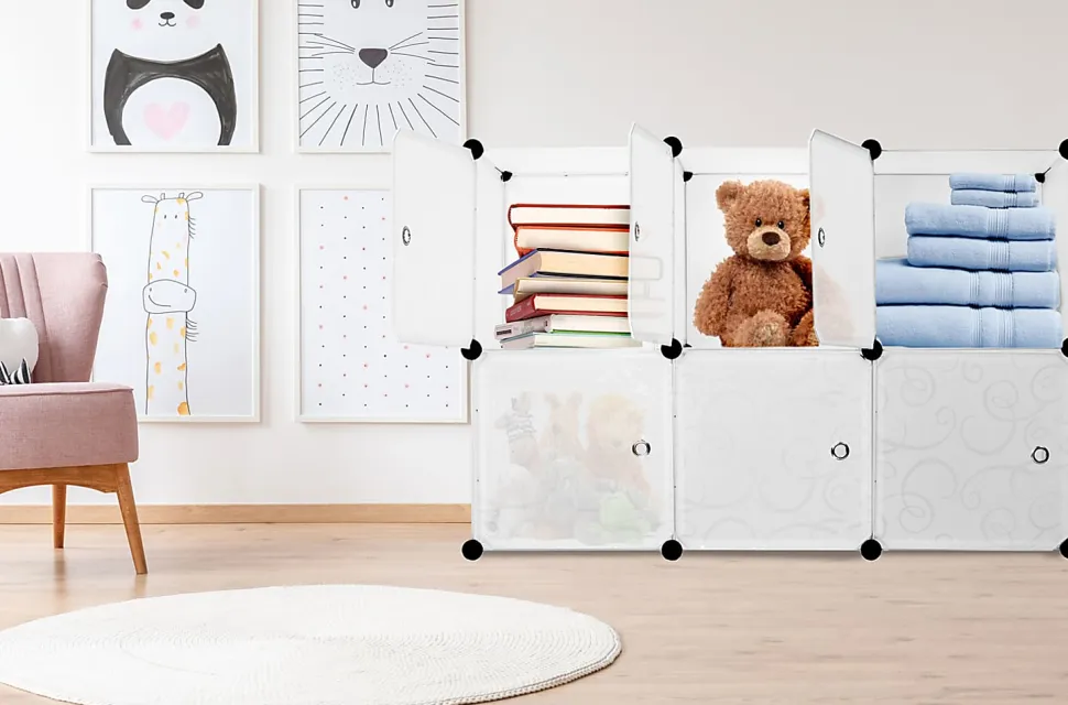 Mount-It! Work-It WI-40 Modular Cube Storage, Large Size, Black, Set Of 6 Cubes