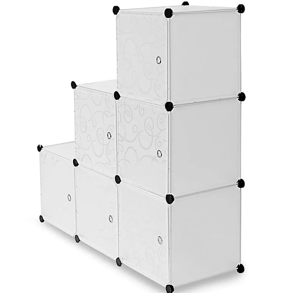 Mount-It! Work-It WI-40 Modular Cube Storage, Large Size, Black, Set Of 6 Cubes
