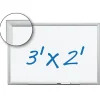3M™ Porcelain Magnetic Dry-Erase Whiteboard, 24" x 36", Aluminum Frame With Silver Finish