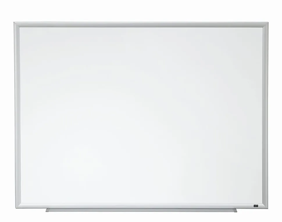 3M™ Porcelain Magnetic Dry-Erase Whiteboard, 24" x 36", Aluminum Frame With Silver Finish