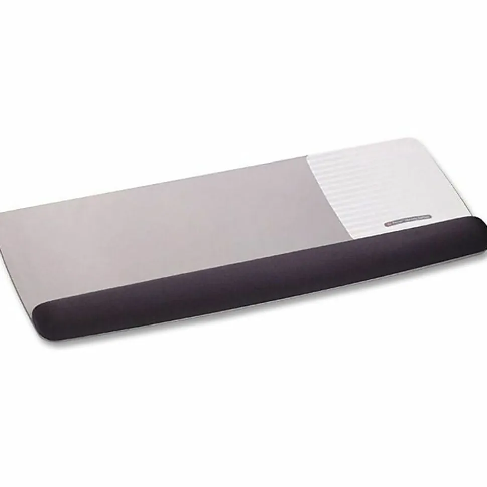 3M Precise™ Adjustable Platform For Keyboard And Mouse With Gel Wrist Rest, Black/Metallic Gray