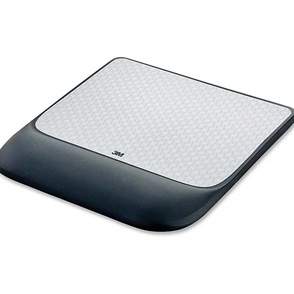 3M™ Precise™ Mouse Pad With Gel Wrist Rest, Gray/Black