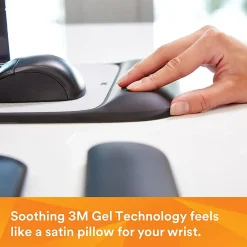 3M™ Precise™ Mouse Pad With Gel Wrist Rest, Gray/Black