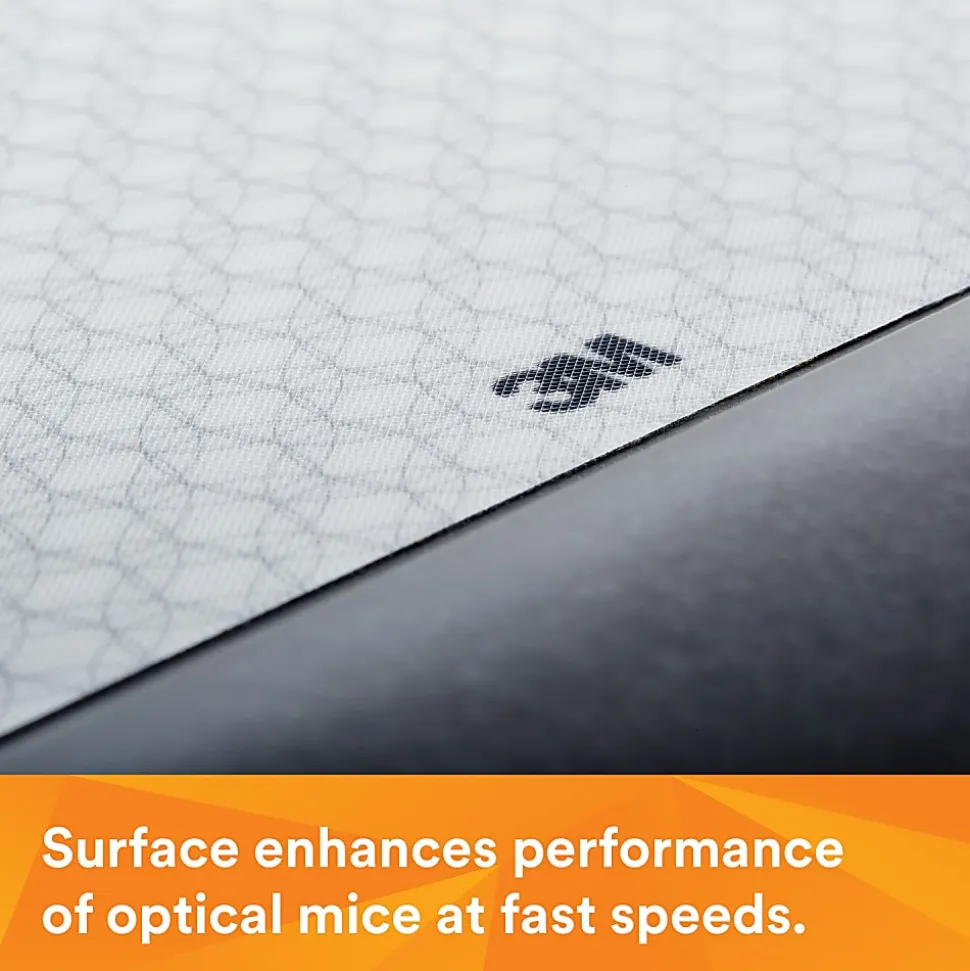 3M™ Precise™ Mouse Pad With Gel Wrist Rest, Gray/Black