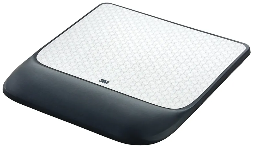 3M™ Precise™ Mouse Pad With Gel Wrist Rest, Gray/Black