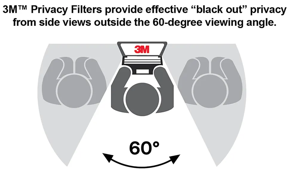 3M Privacy Filter for Laptops with 3M™ COMPLY™ Magnetic Flip Attach, 13.3" Full Screen, 16:9 Aspect Ratio, Reduces Blue Light, Anti-Glare