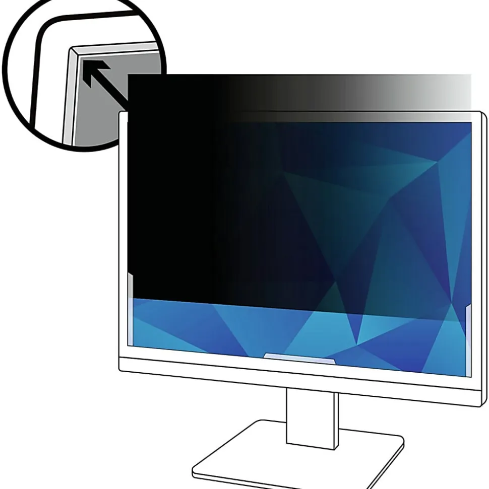 3M Privacy Filter for Monitors, 31.5" Full Screen, 16:9 Aspect Ratio, Reduces Blue Light, Anti-Glare