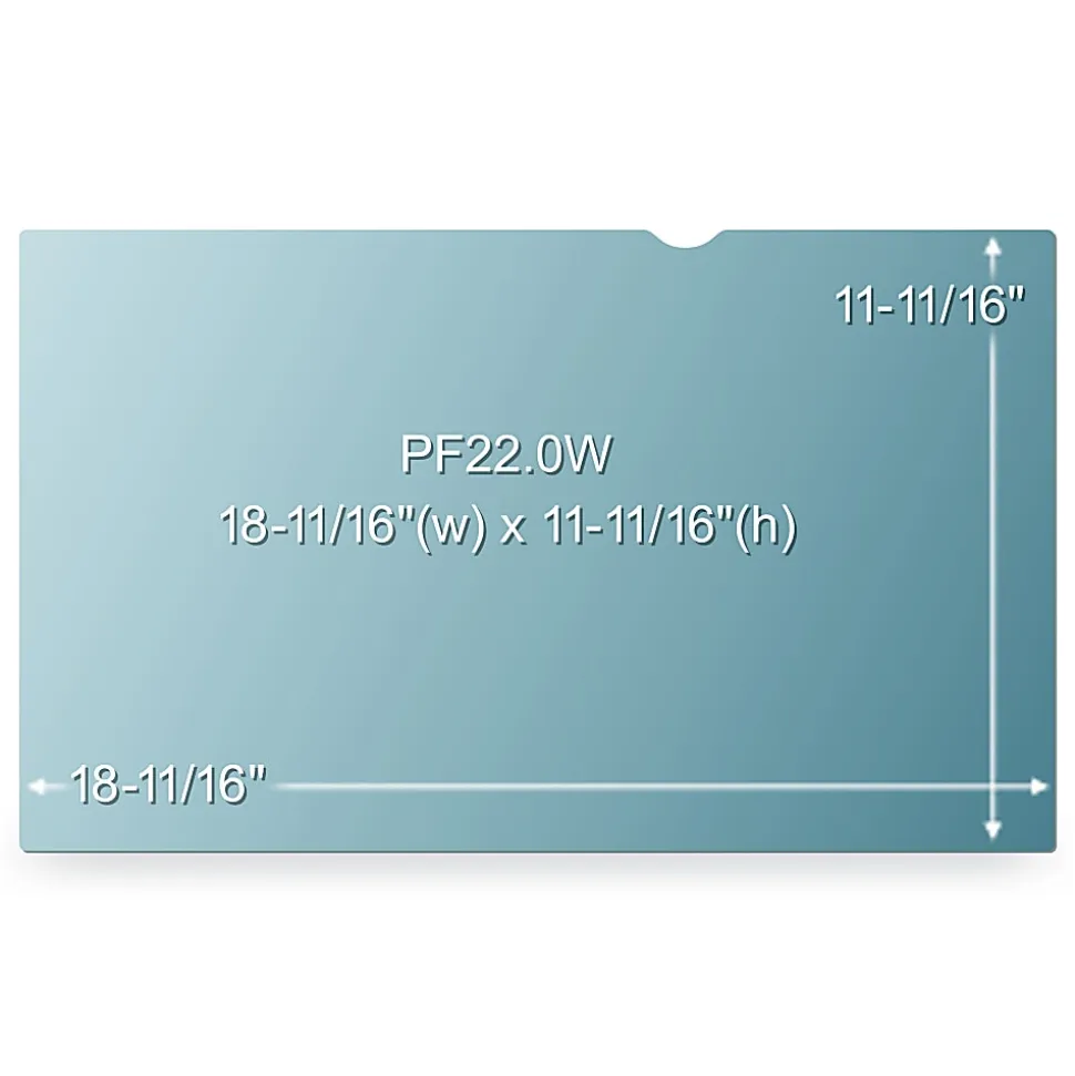 3M™ Privacy Filter Screen for 22" Widescreen Monitors, 16:10 Aspect Ratio, Reduces Blue Light, Anti-Glare
