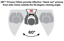 3M™ Privacy Filter Screen for 23.8" Widescreen Monitors, 16:9 Aspect Ratio, Reduces Blue Light, Anti-Glare