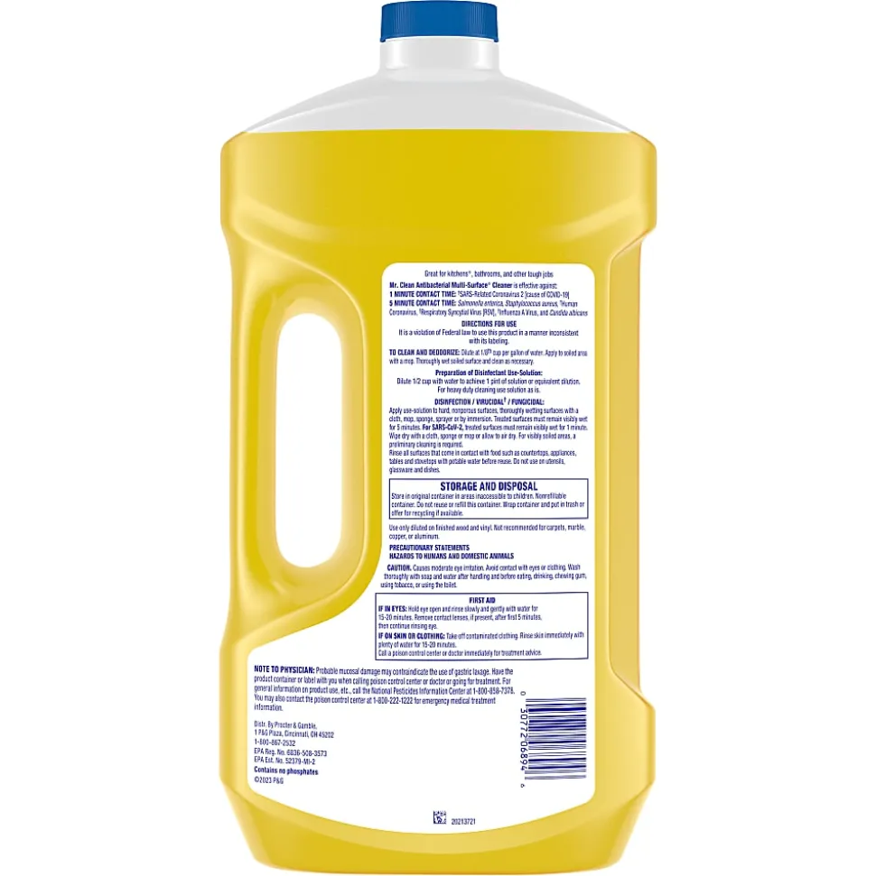 Mr. Clean Antibacterial All Purpose Floor Cleaner, Lemon Scent, 64 Oz