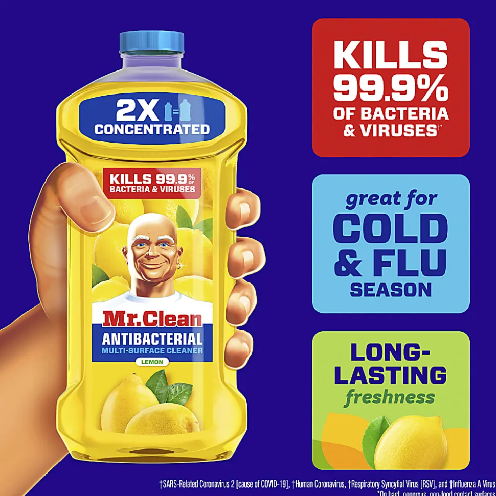Mr. Clean Antibacterial All Purpose Floor Cleaner, Lemon Scent, 64 Oz