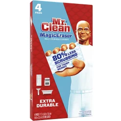 Mr. Clean® Magic Eraser Extra-Durable Cleaning Pads With Durafoam, White, 4 Pads Per Pack, Carton Of 8 Packs