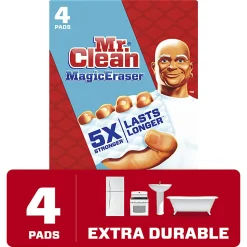 Mr. Clean® Magic Eraser Extra-Durable Cleaning Pads With Durafoam, White, 4 Pads Per Pack, Carton Of 8 Packs