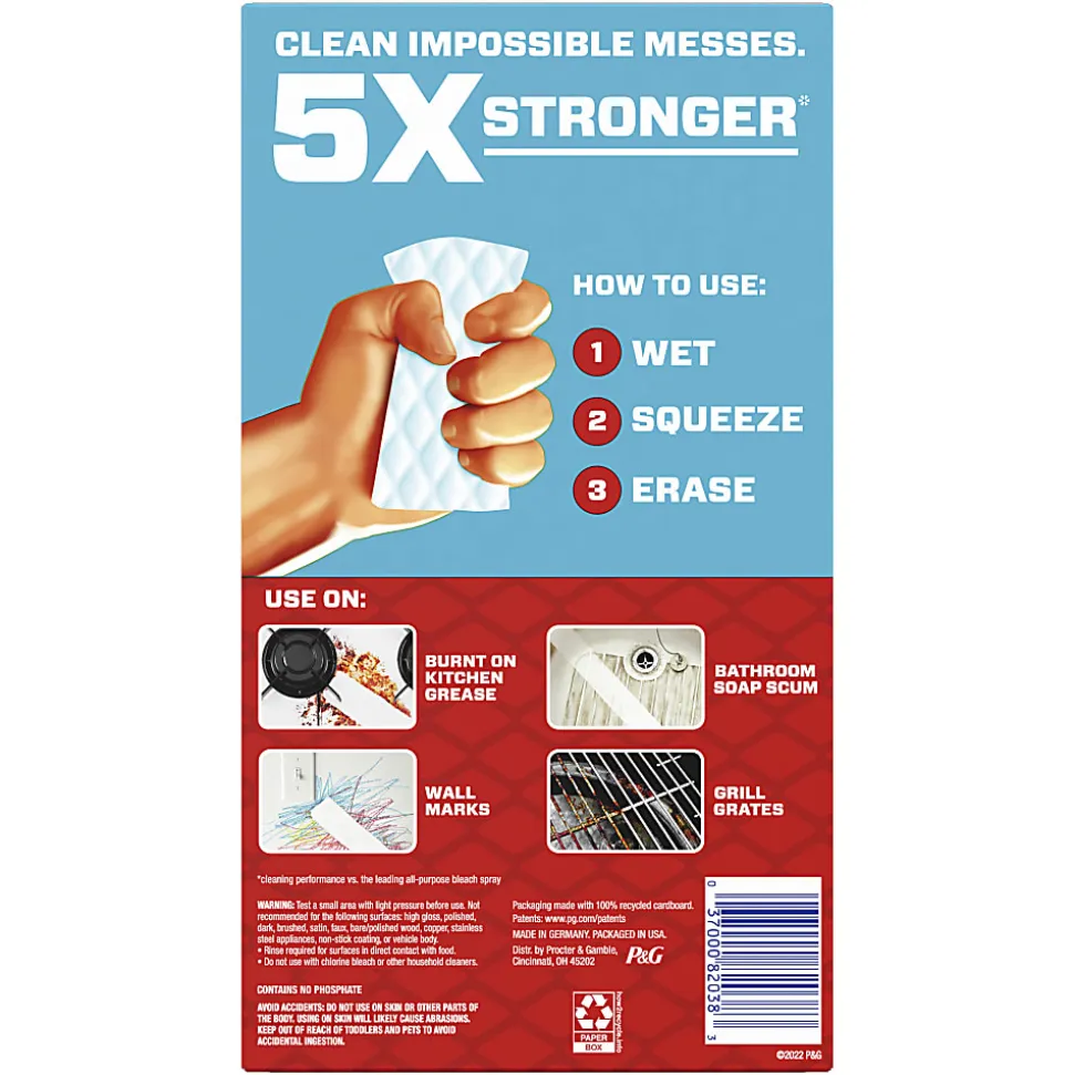 Mr. Clean® Magic Eraser Extra-Durable Cleaning Pads With Durafoam, White, 4 Pads Per Pack, Carton Of 8 Packs