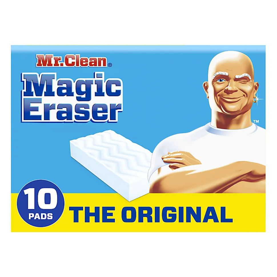 Mr. Clean Magic Eraser Sponges, Original, 7-3/4” x 4-5/8”, Pack Of 10 Sponges