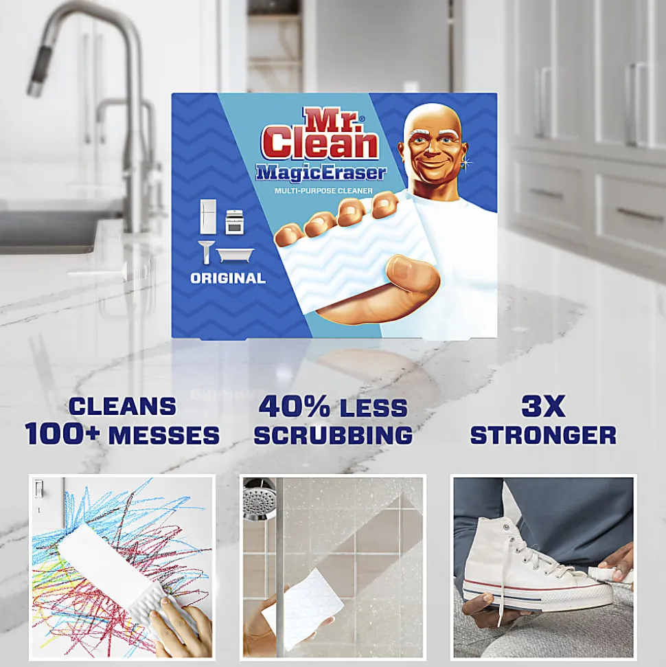 Mr. Clean Magic Eraser Sponges, Original, 7-3/4” x 4-5/8”, Pack Of 10 Sponges