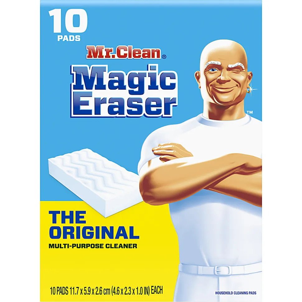 Mr. Clean Magic Eraser Sponges, Original, 7-3/4” x 4-5/8”, Pack Of 10 Sponges