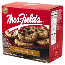 Mrs. Fields Milk Chocolate Chip Cookies, 1 Oz, Pack Of 30 Cookies