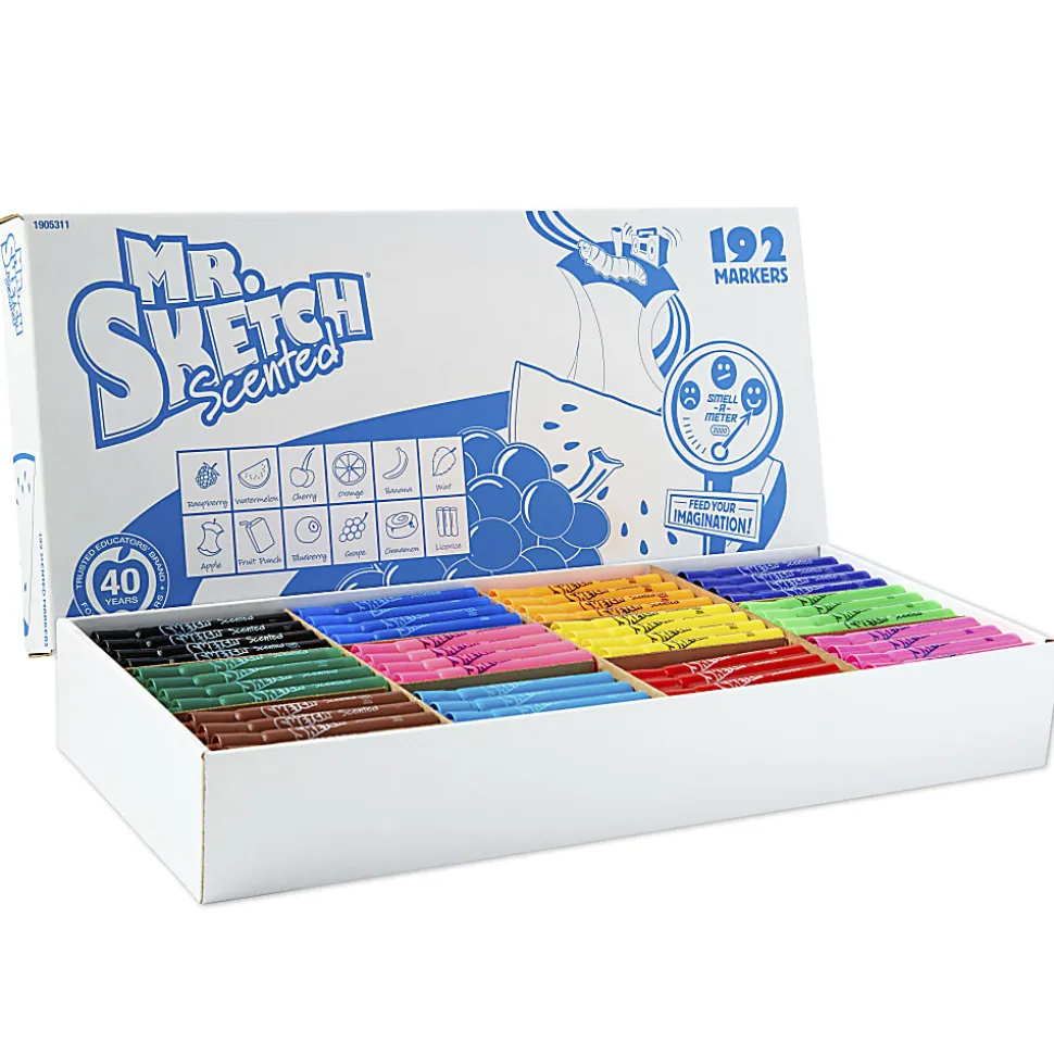 Mr. Sketch® Scented Markers, Class Pack, Assorted Colors, Pack Of 192